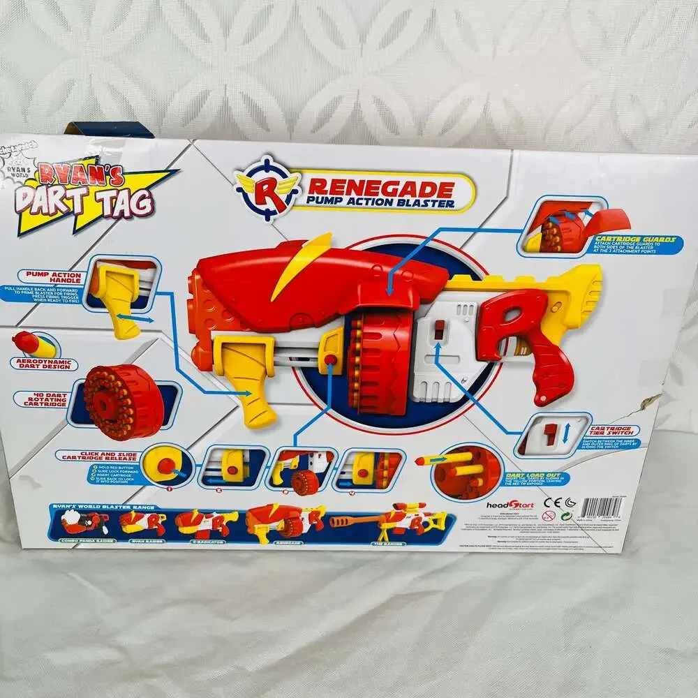 Ryan's World Foam Dart Tag Renegade Rapid Fire Barrel Blaster‎